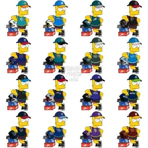 32 Bart Brand Football Teams V2 Designs Bundle PNG