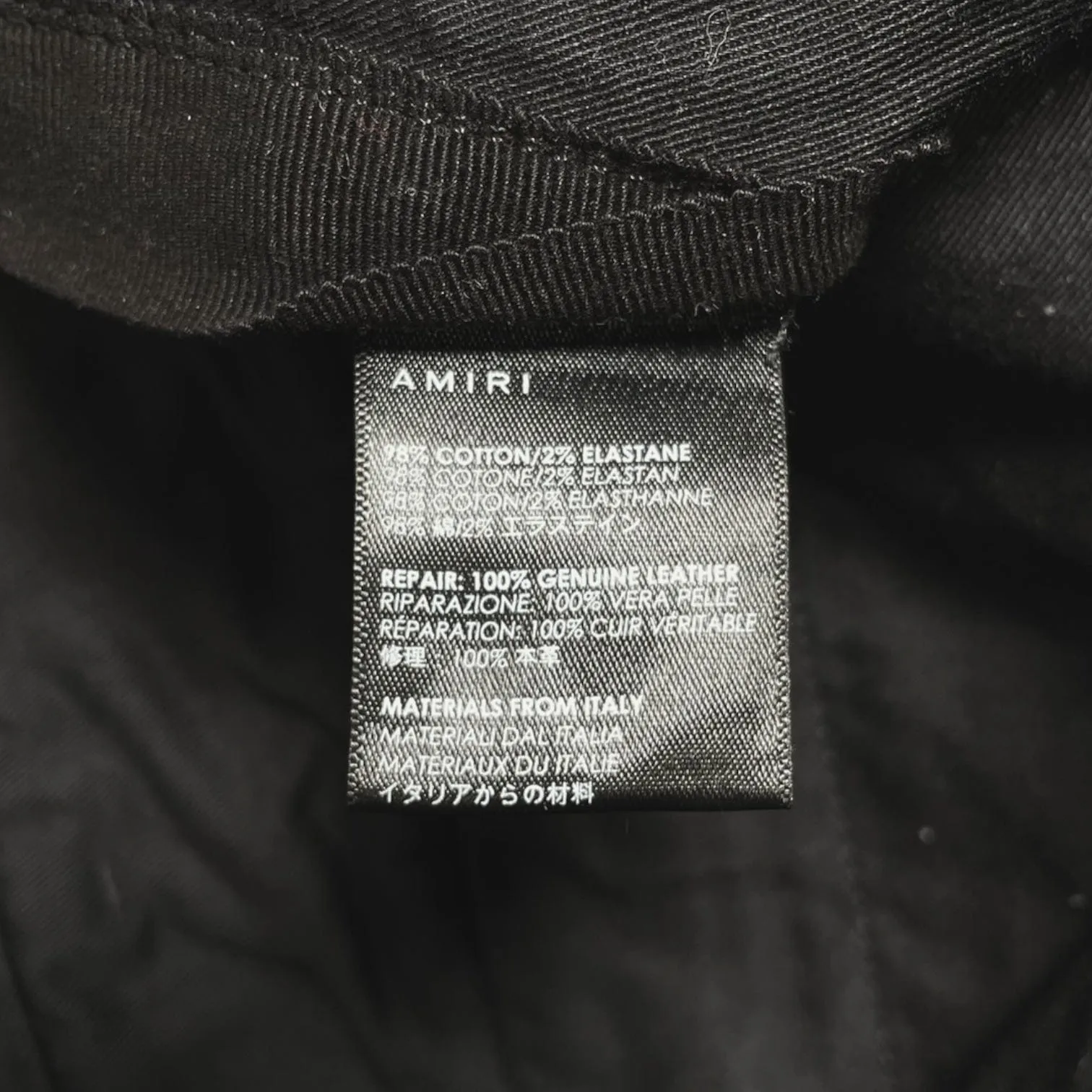 Amiri MX1 Leather Patch Classic Cargo Jeans Black Camo Pre-Owned