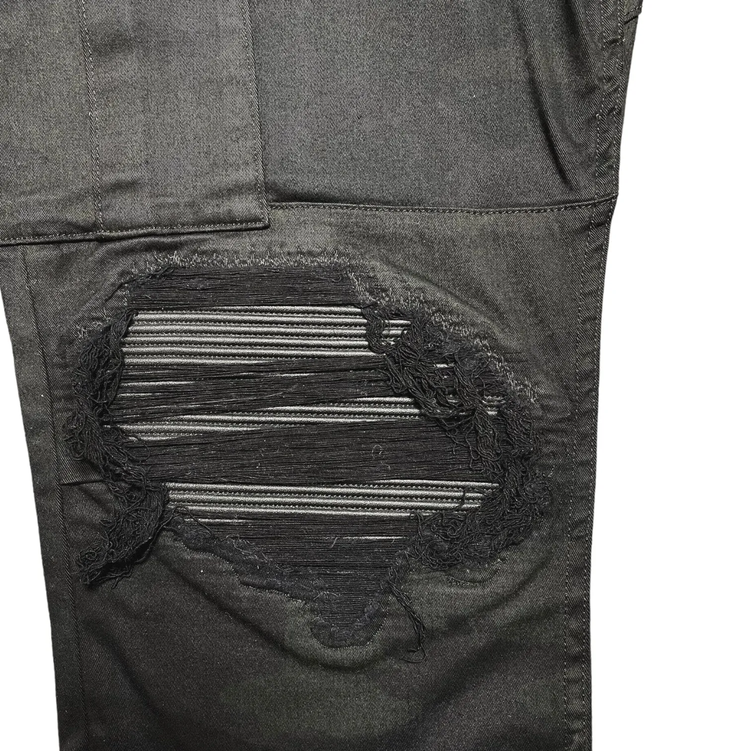 Amiri MX1 Leather Patch Classic Cargo Jeans Black Camo Pre-Owned