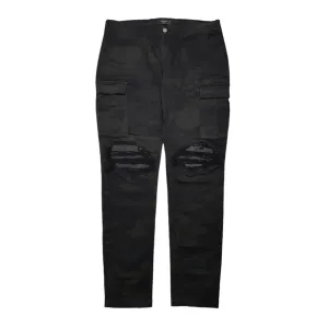 Amiri MX1 Leather Patch Classic Cargo Jeans Black Camo Pre-Owned