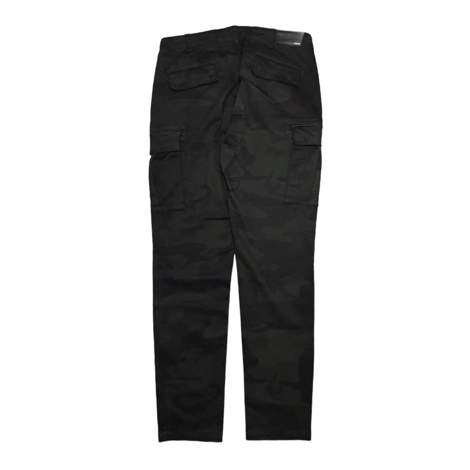 Amiri MX1 Leather Patch Classic Cargo Jeans Black Camo Pre-Owned
