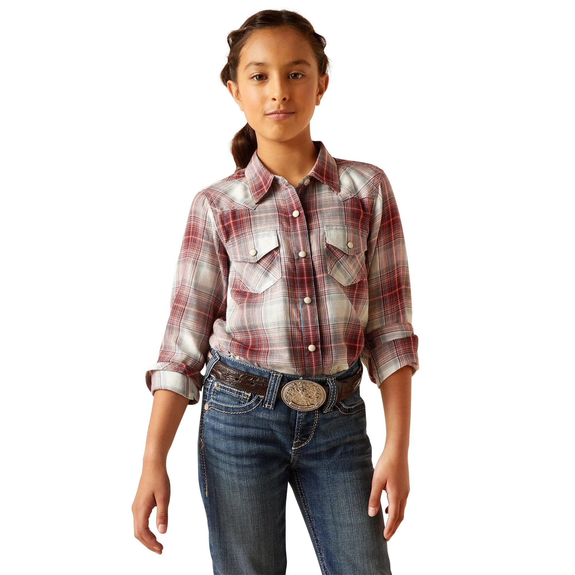 Ariat Girl's Afternoon Laramie Plaid Button Down Shirt 10046421