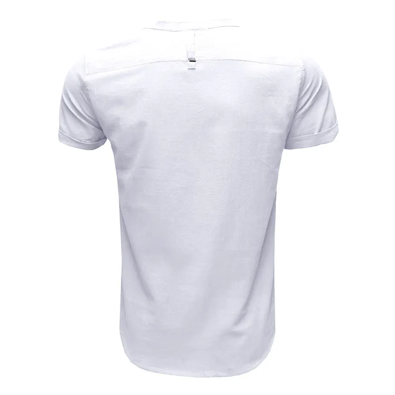 Aule Cotton Linen Henley Shirt
