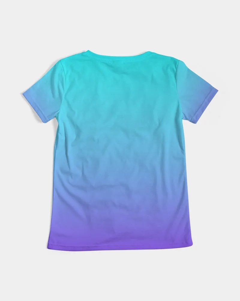 Bahama Blue Ombre Women's V-Neck Tee