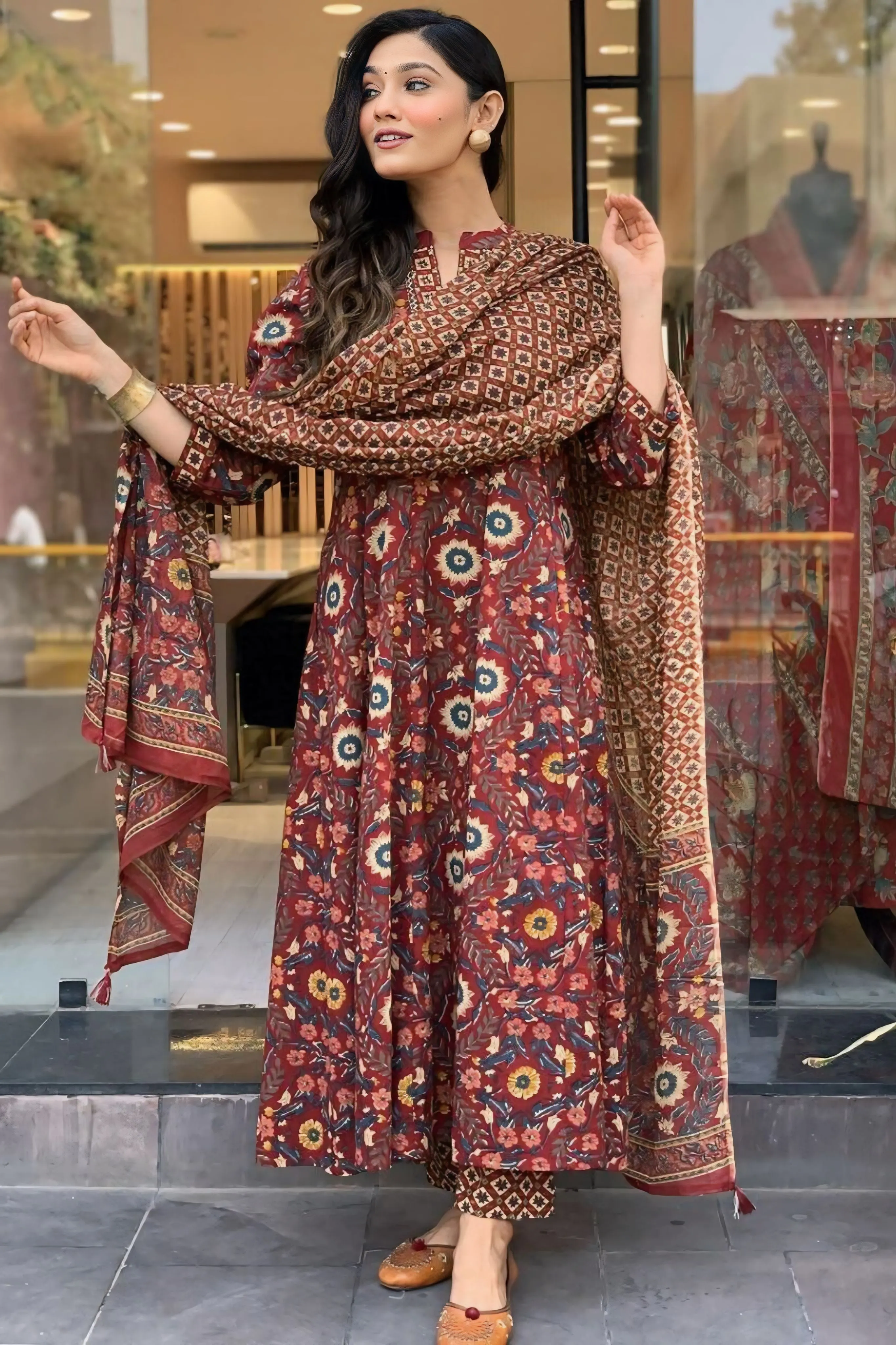 BEAUTIFUL COFFEE COLOUR SUIT SET WITH DUPATTA