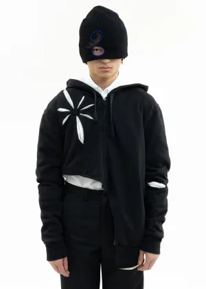 Black Origami Zip Up Hoodie