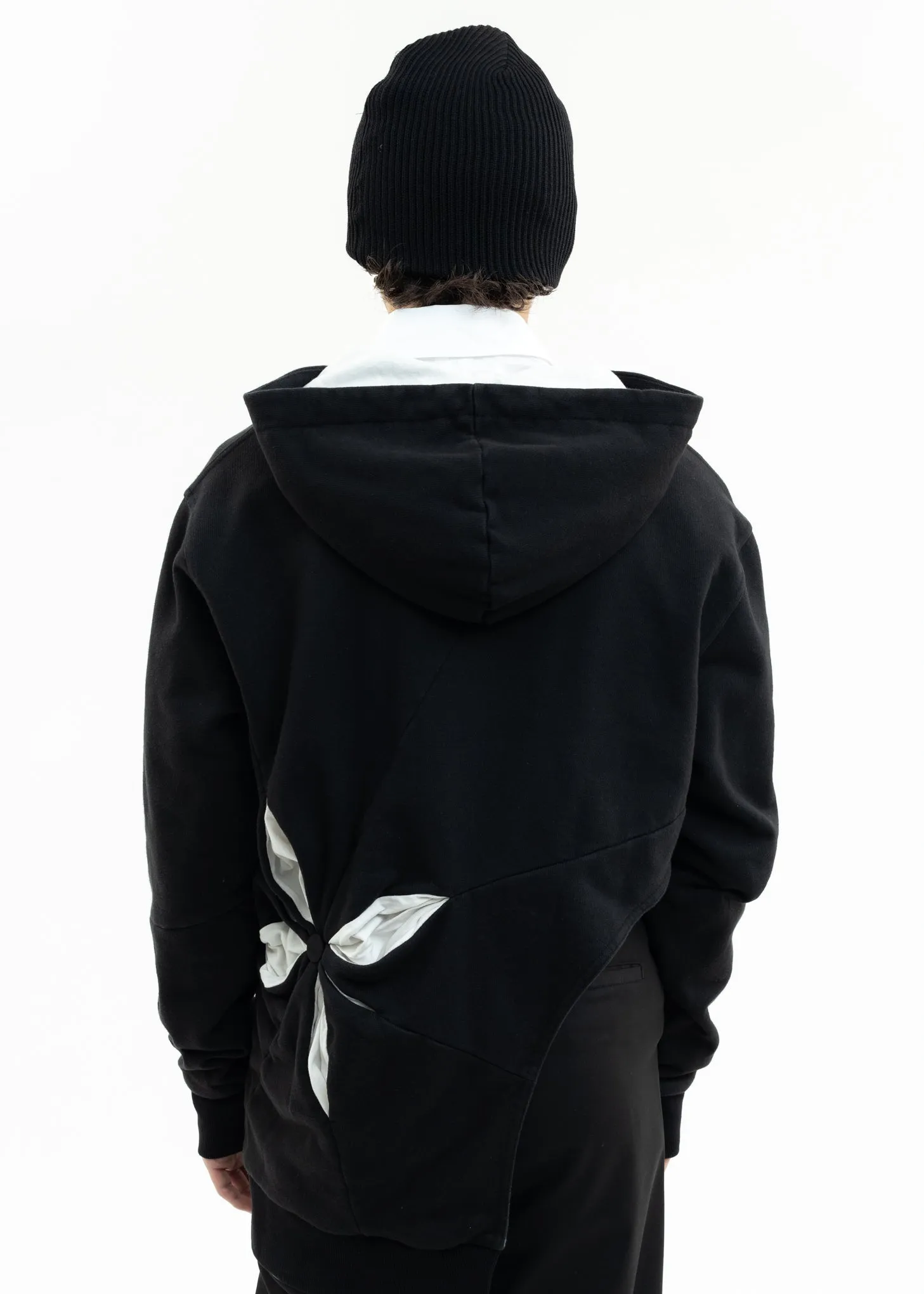 Black Origami Zip Up Hoodie