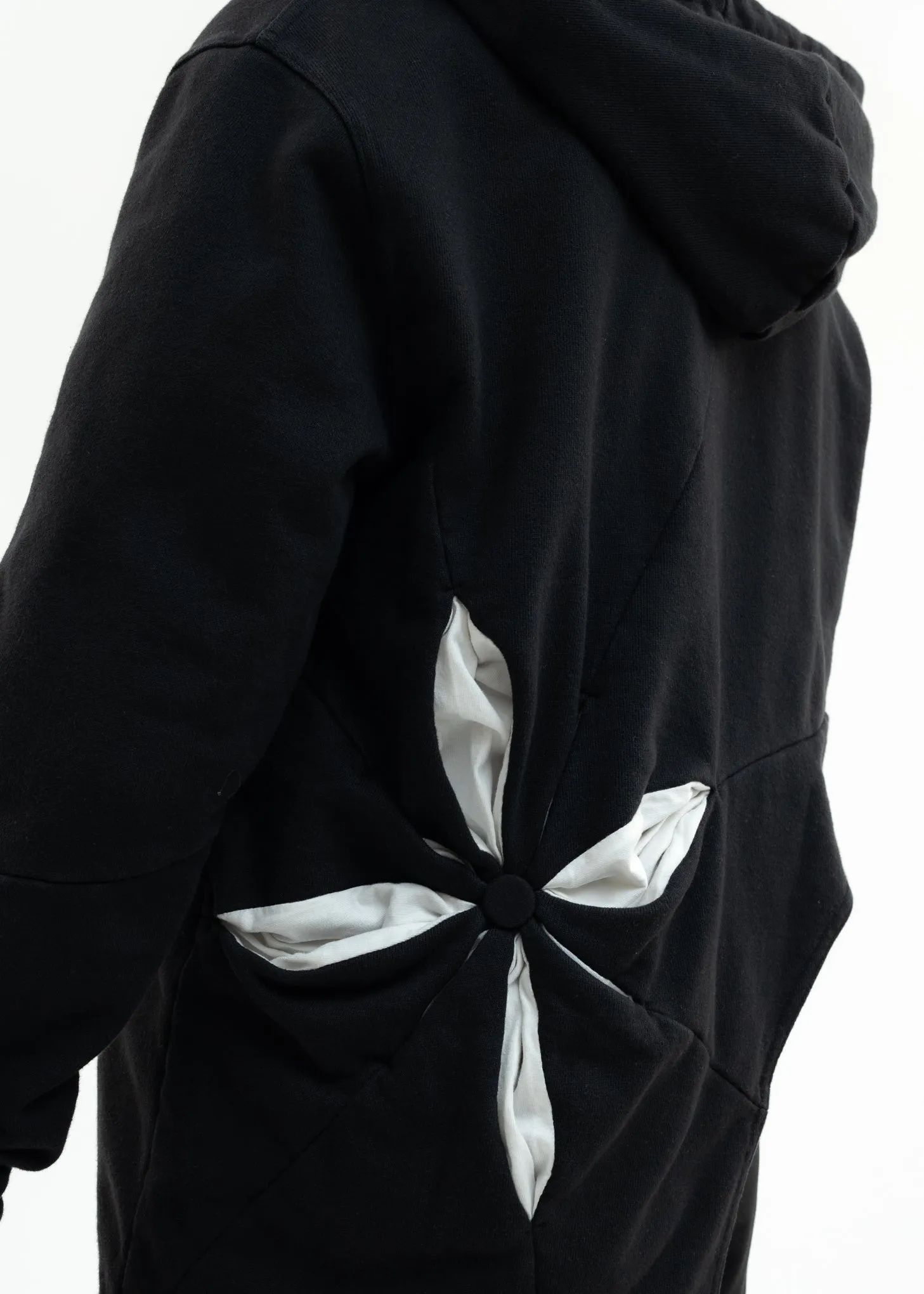 Black Origami Zip Up Hoodie
