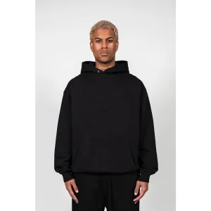 Black Overszied Button Hoodie