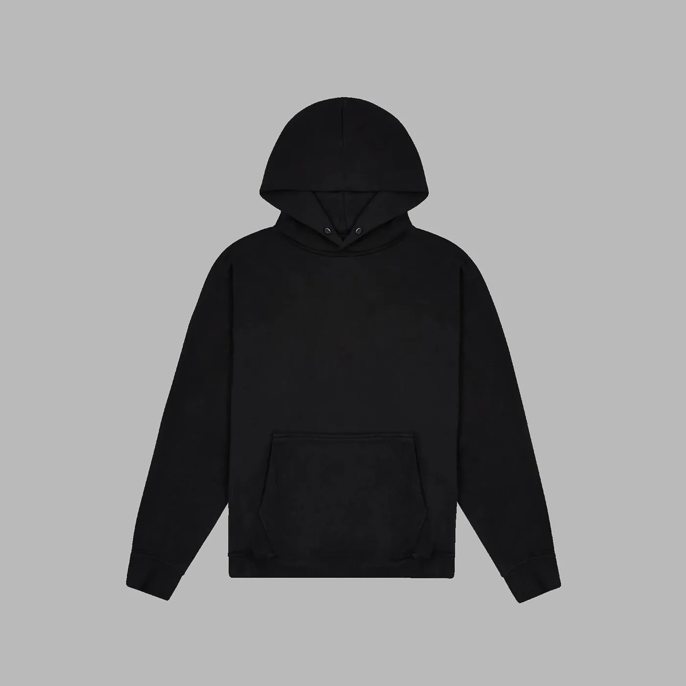 Black Overszied Button Hoodie