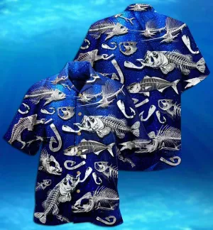 Bone fish Reaper pattern Fishing Hawaii Shirt