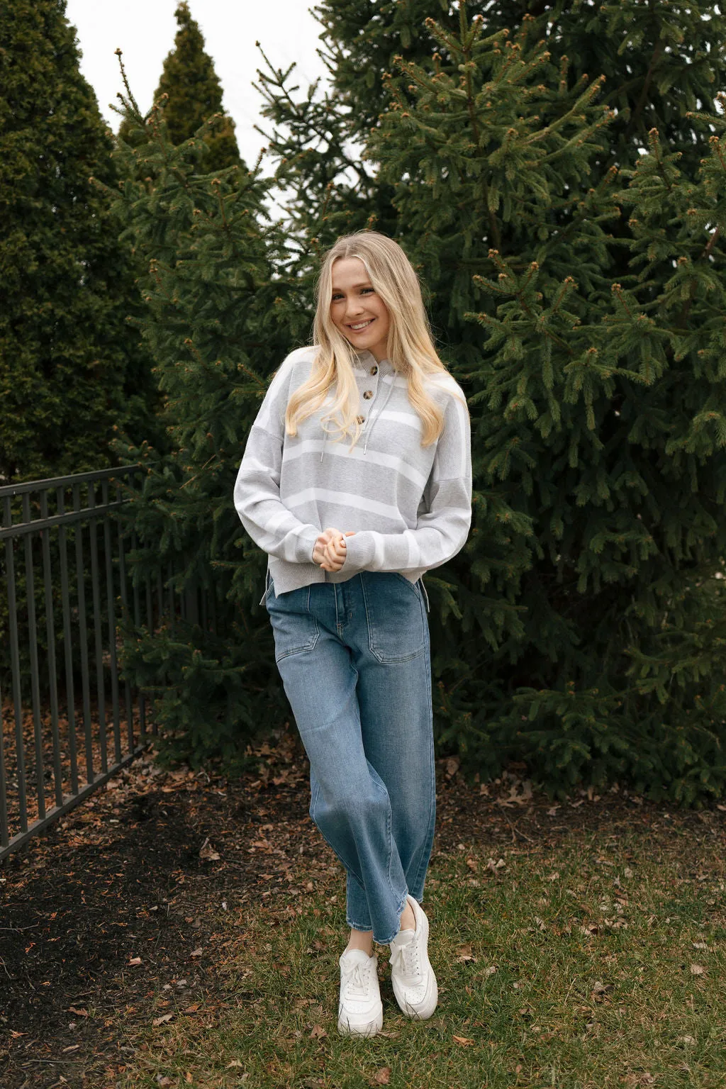 Brighton Top, GreyWhite *final sale*