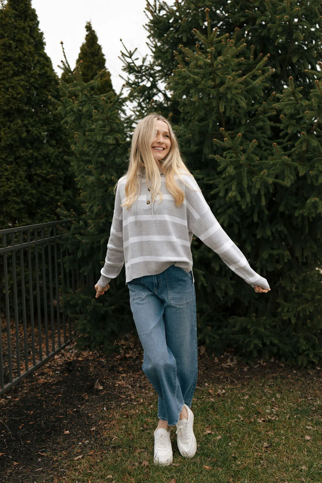 Brighton Top, GreyWhite *final sale*