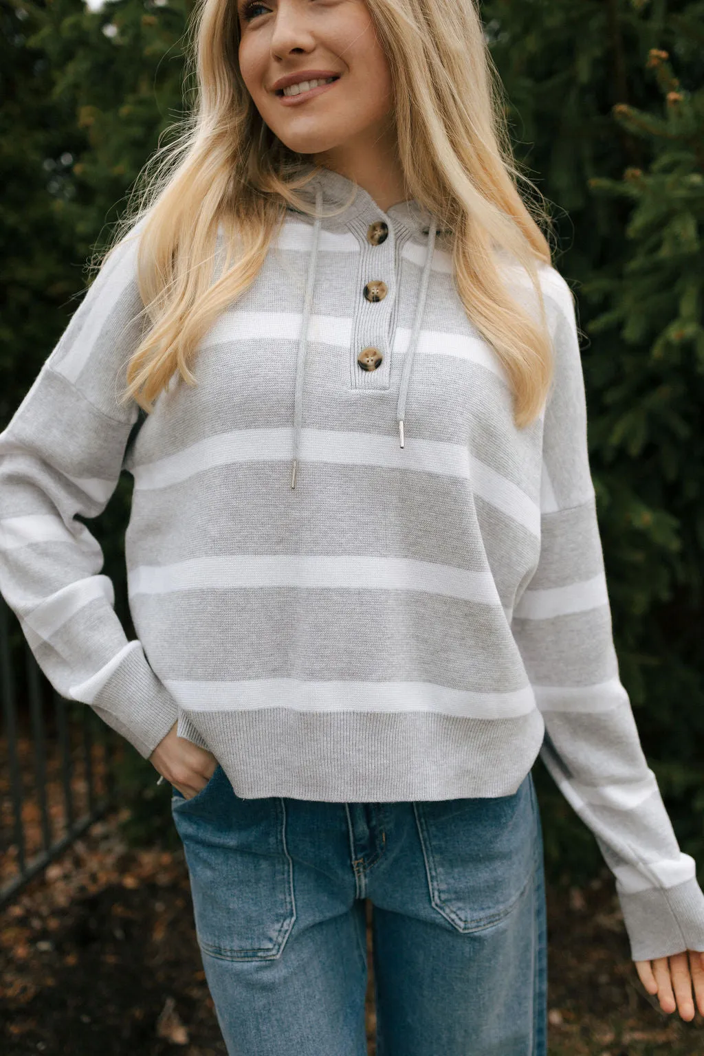 Brighton Top, GreyWhite *final sale*