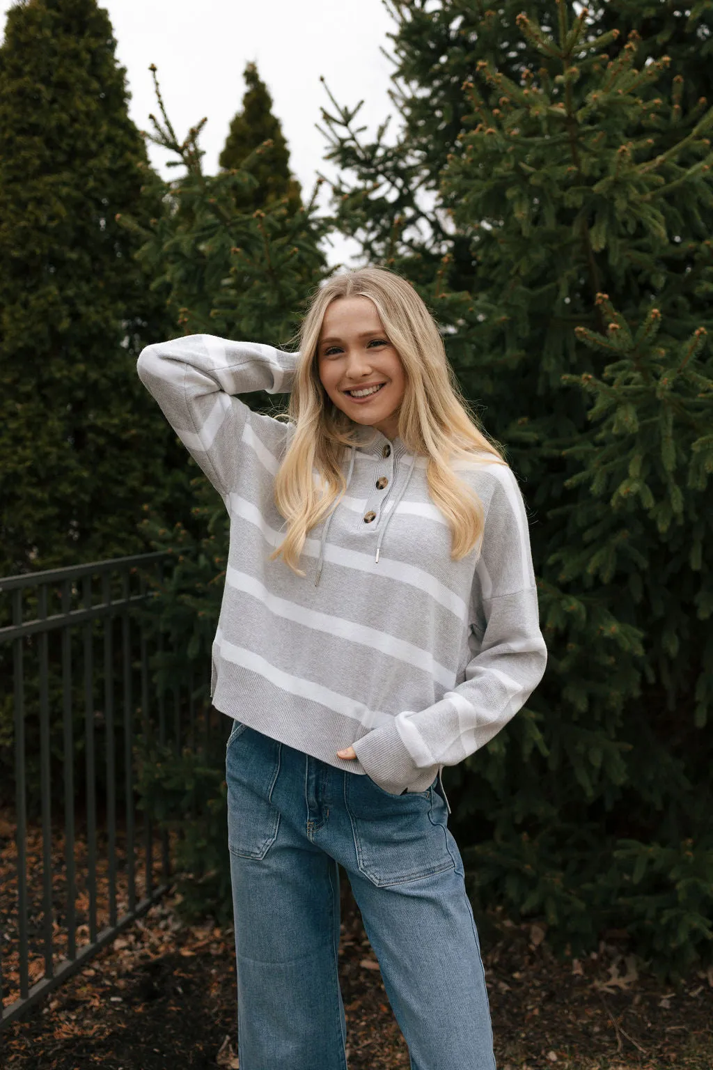 Brighton Top, GreyWhite *final sale*