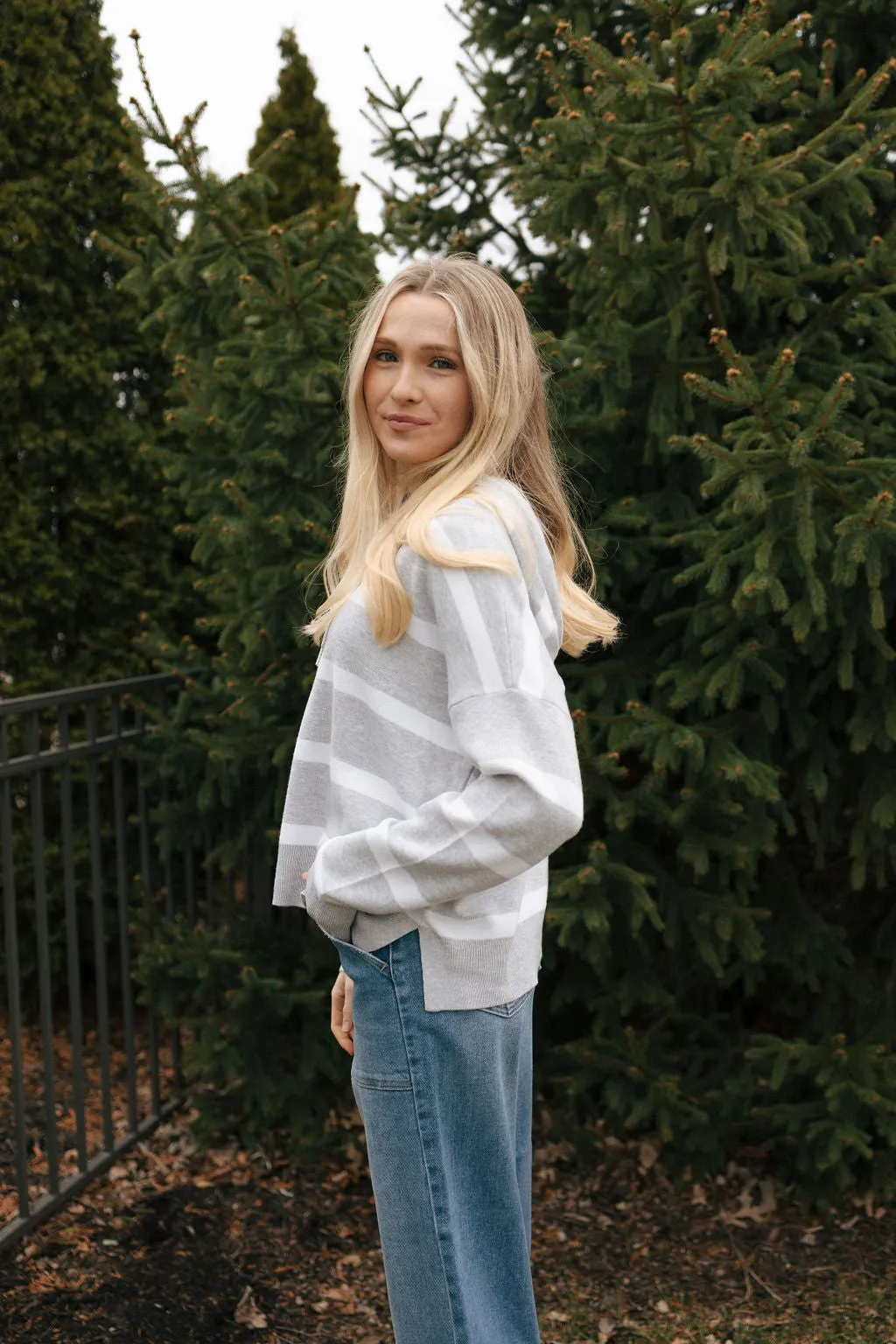 Brighton Top, GreyWhite *final sale*