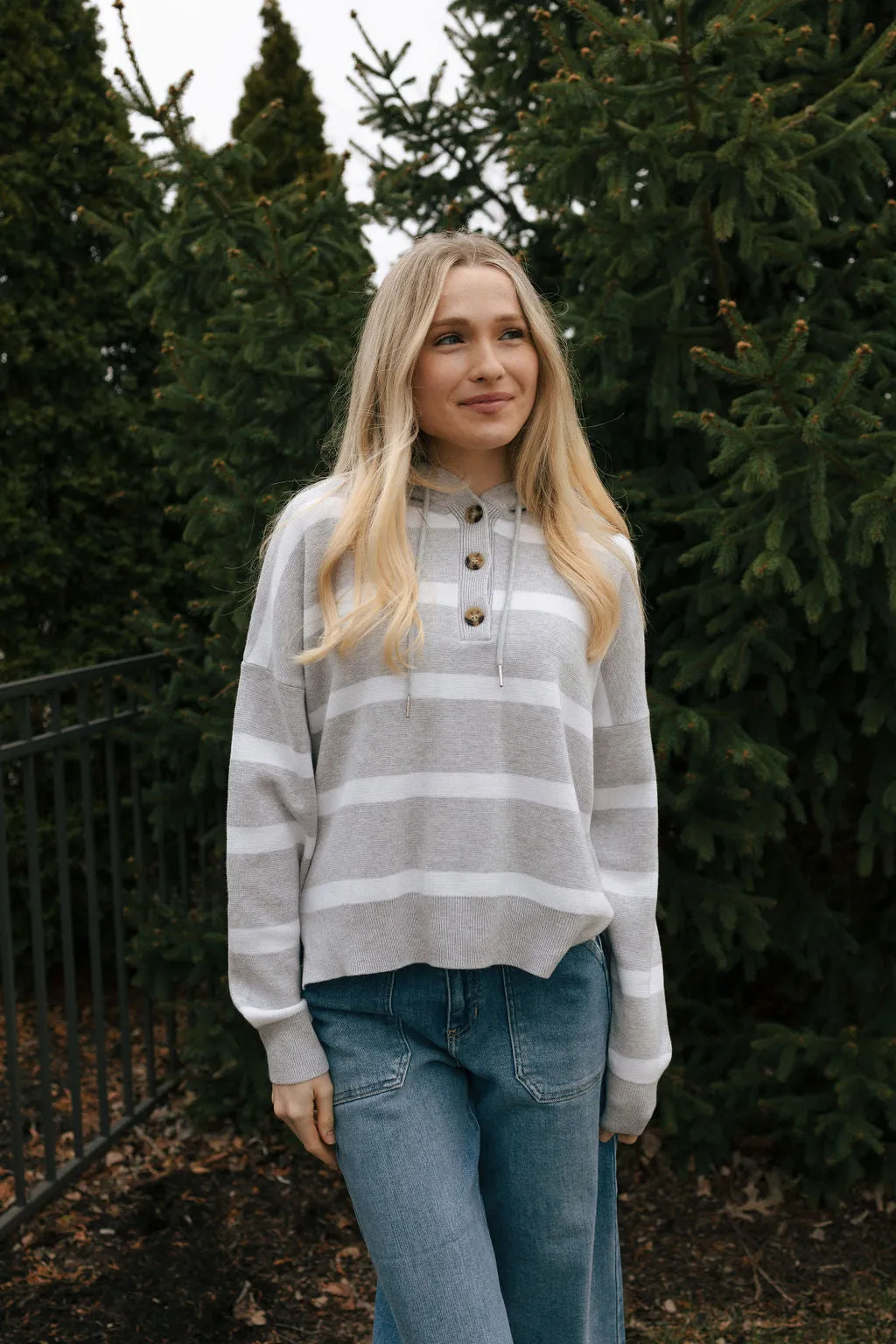 Brighton Top, GreyWhite *final sale*