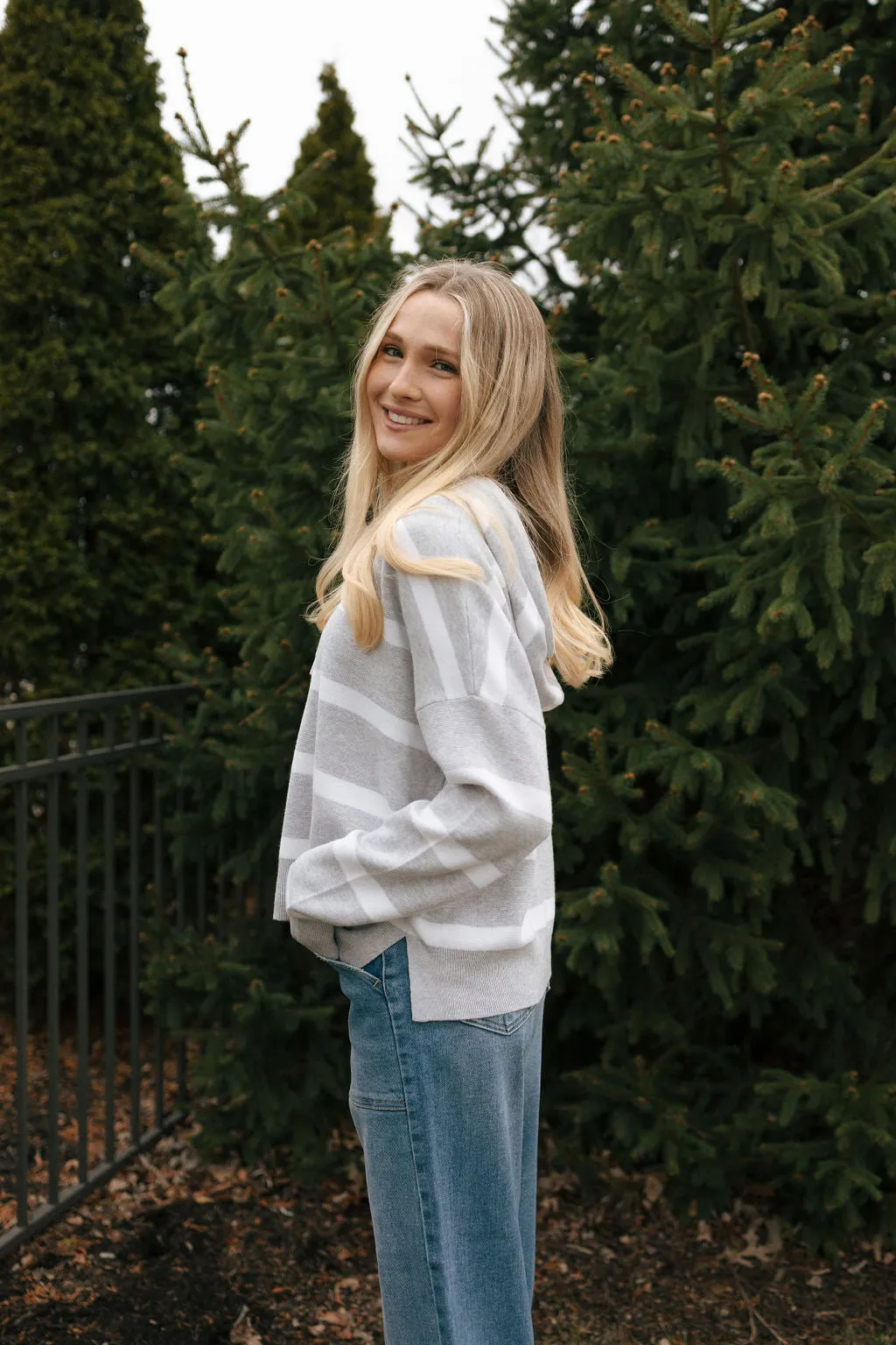 Brighton Top, GreyWhite *final sale*