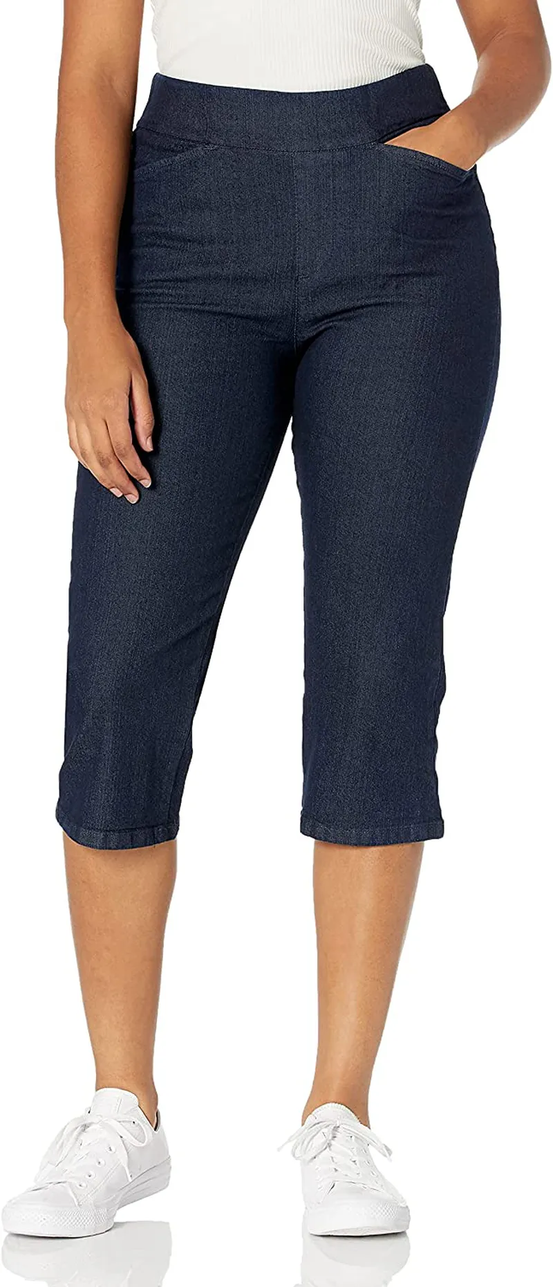 Chic Classic Collection Women's Easy-Fit Elastic Waist Pull-On Capri Pant