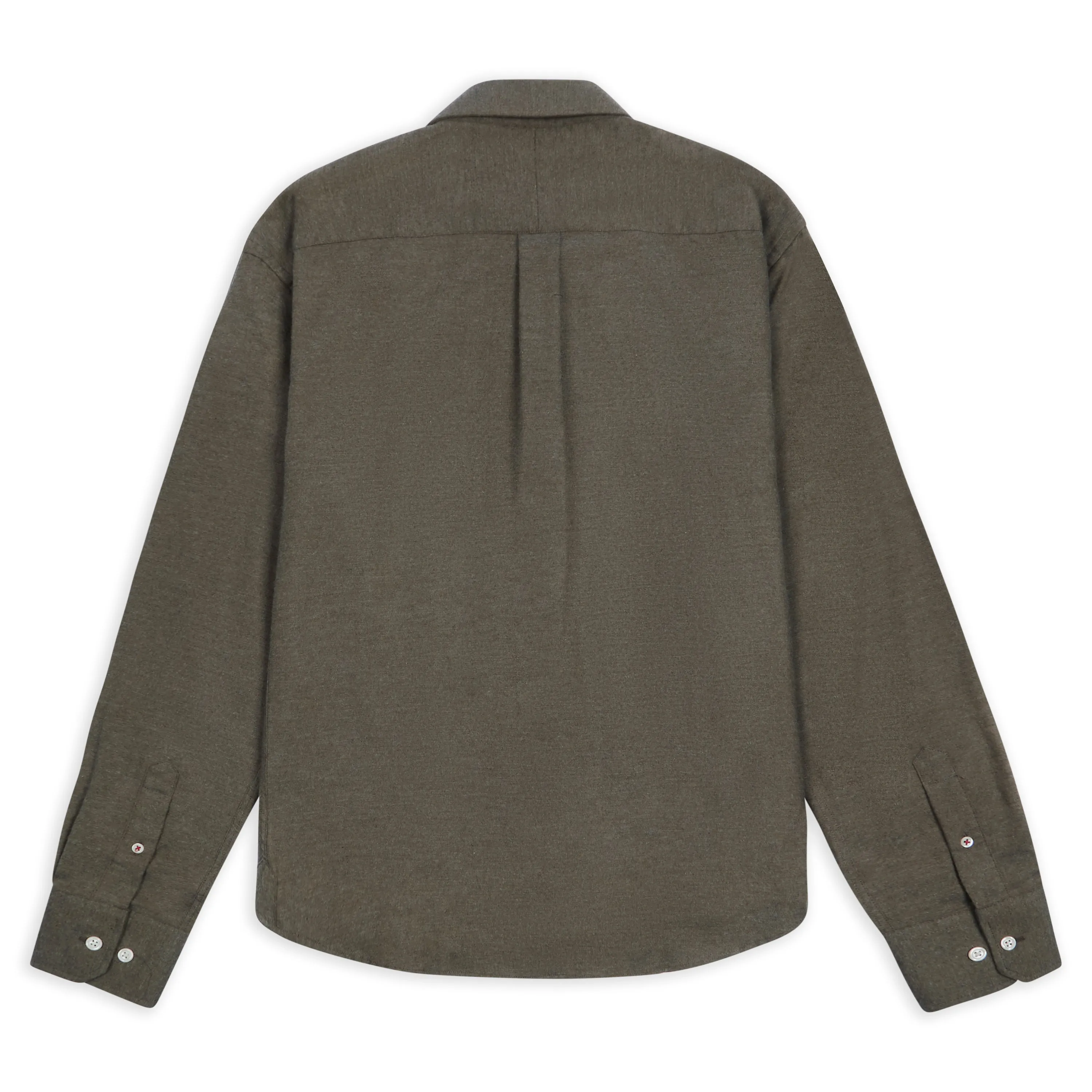 Classic Cotton & Cashmere Shirt - Marl Olive