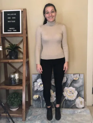 Classic Taupe Turtleneck Sweater