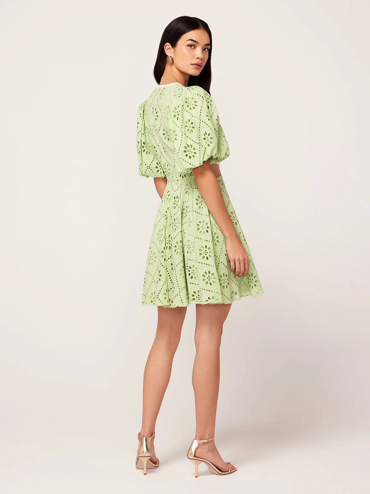 Coco Pistachio Broderie Mini Dress