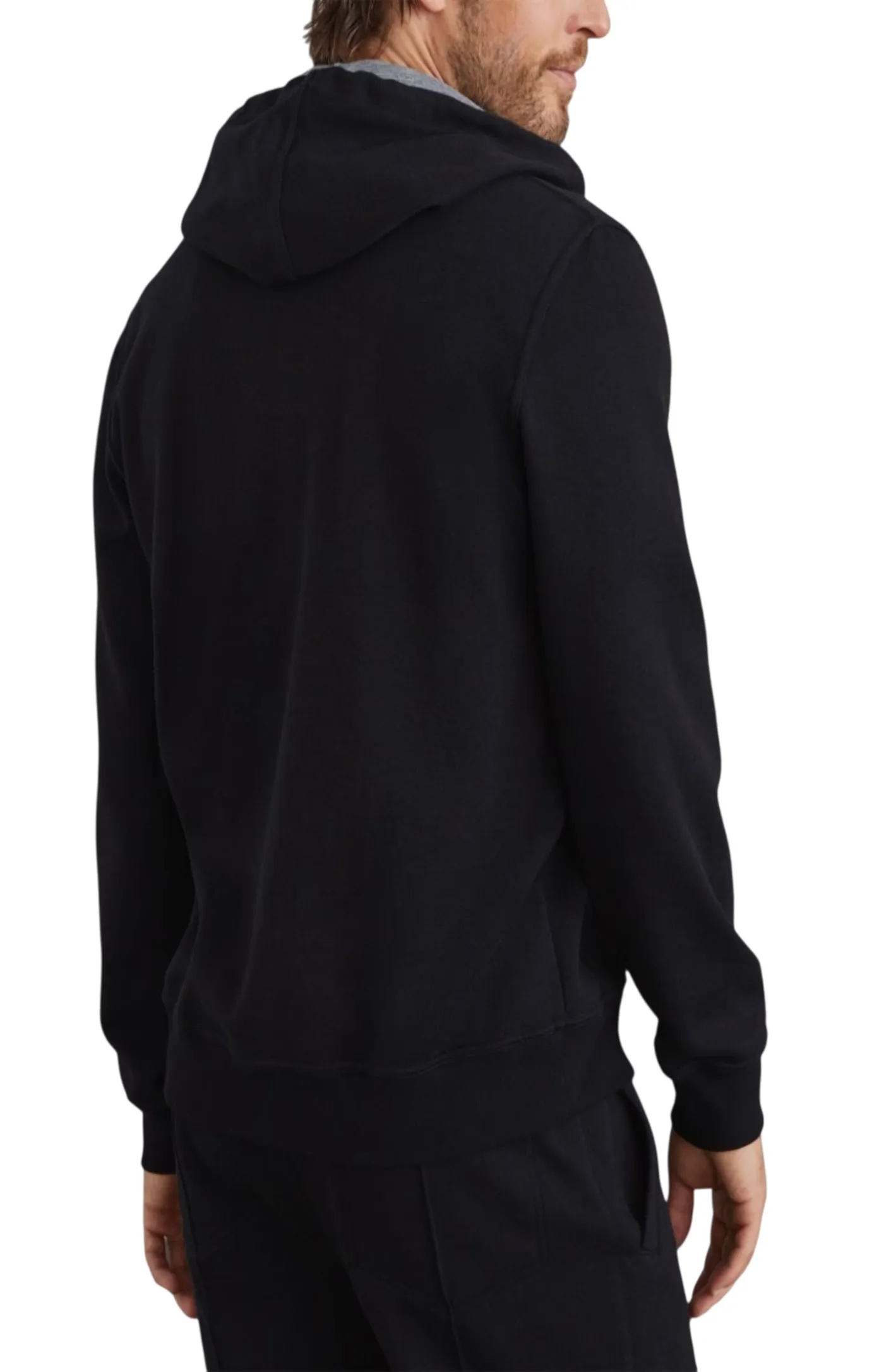 Cotton, cashmere and silk fleece hooded topwear