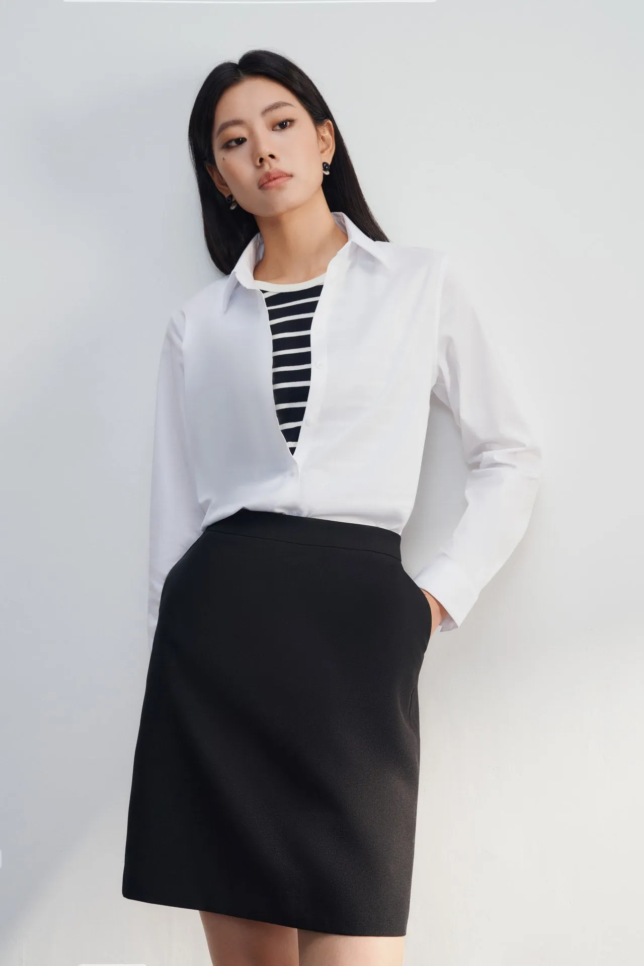 Easy Care Cotton Nylon Spandex Fine Twill Shirt