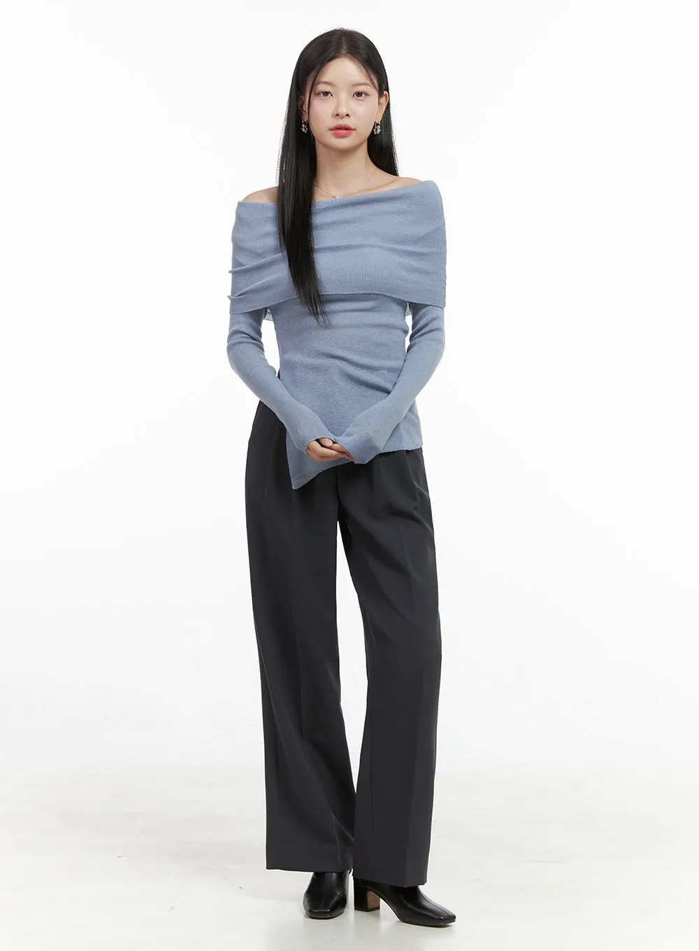 Elegant Waistband Wide Leg Pants OS411