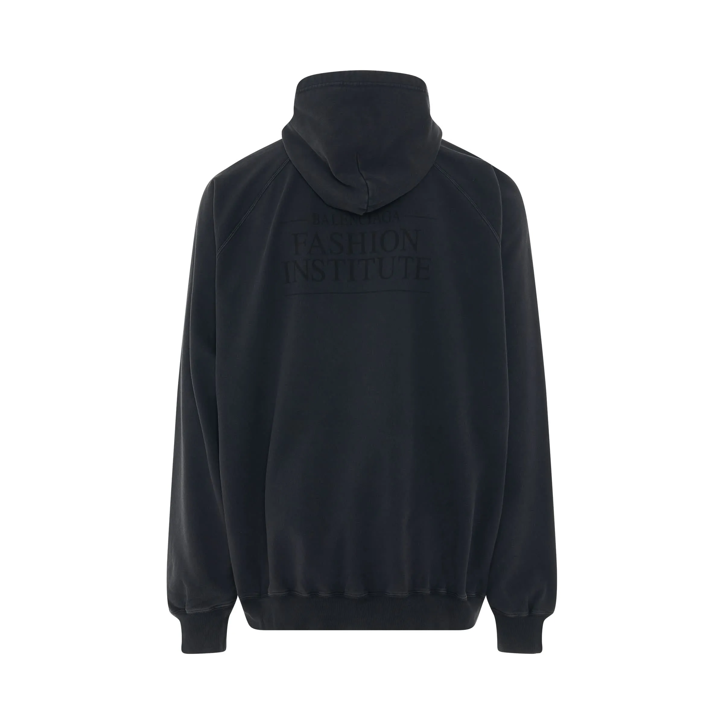 Fashion Institute Oversized Hoodie in Washed Black