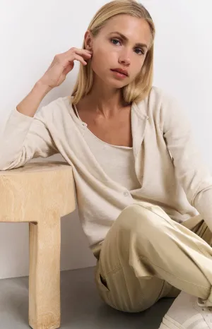 Fine-knit short cardigan with matching top