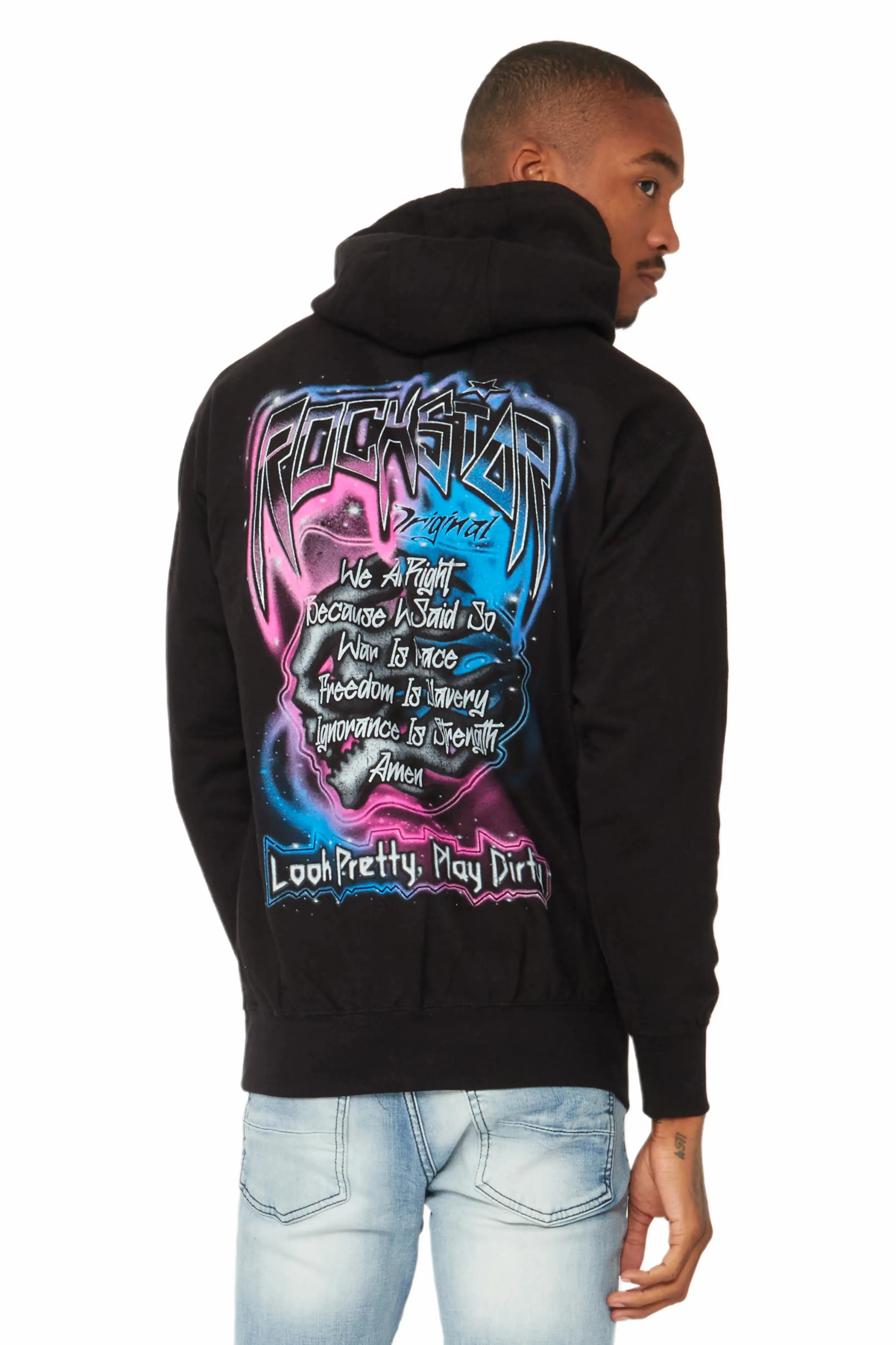 Fionn Black Graphic Hoodie