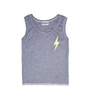 Firehouse Girls Palisades Neon Yellow Bolt Rib Racer Tank Grey