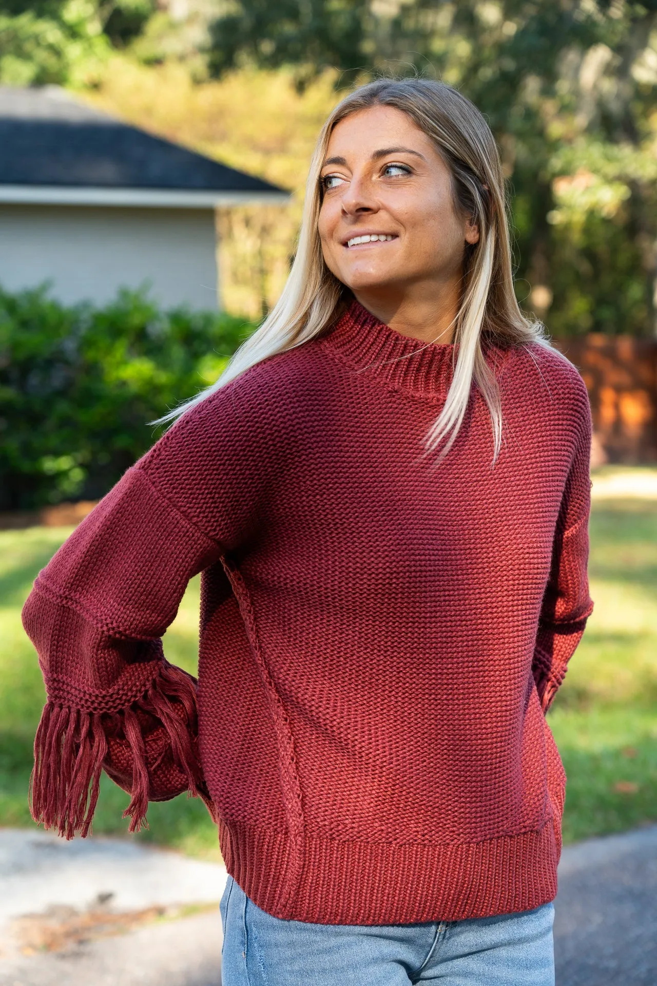 Fringe Sleeve Sweater