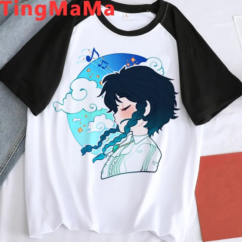 Graphic Bi-color Tees Set-1 Genshin Impact (Variants Available)