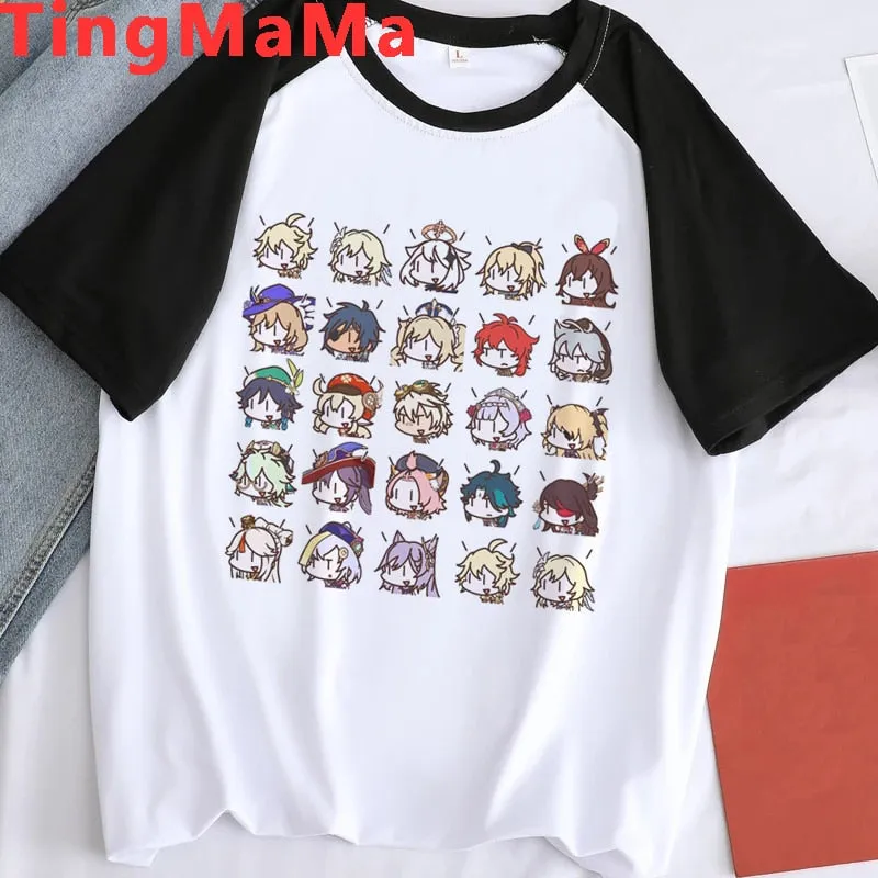 Graphic Bi-color Tees Set-1 Genshin Impact (Variants Available)