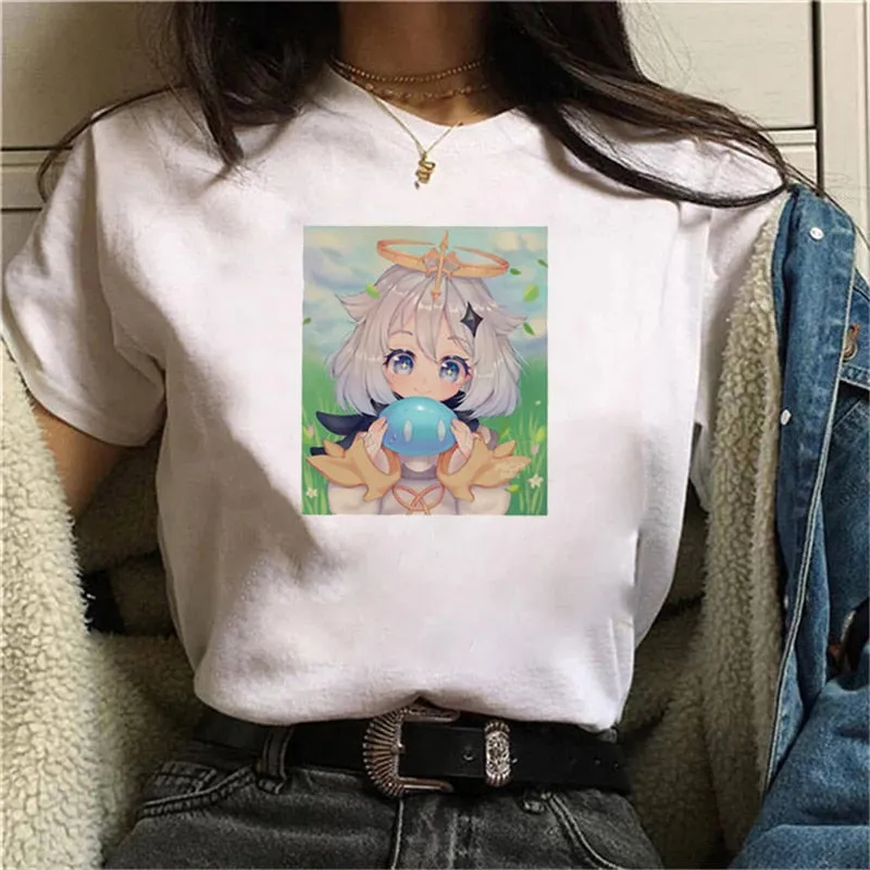 Graphic White Tees Set-1 Genshin Impact (Variants Available)