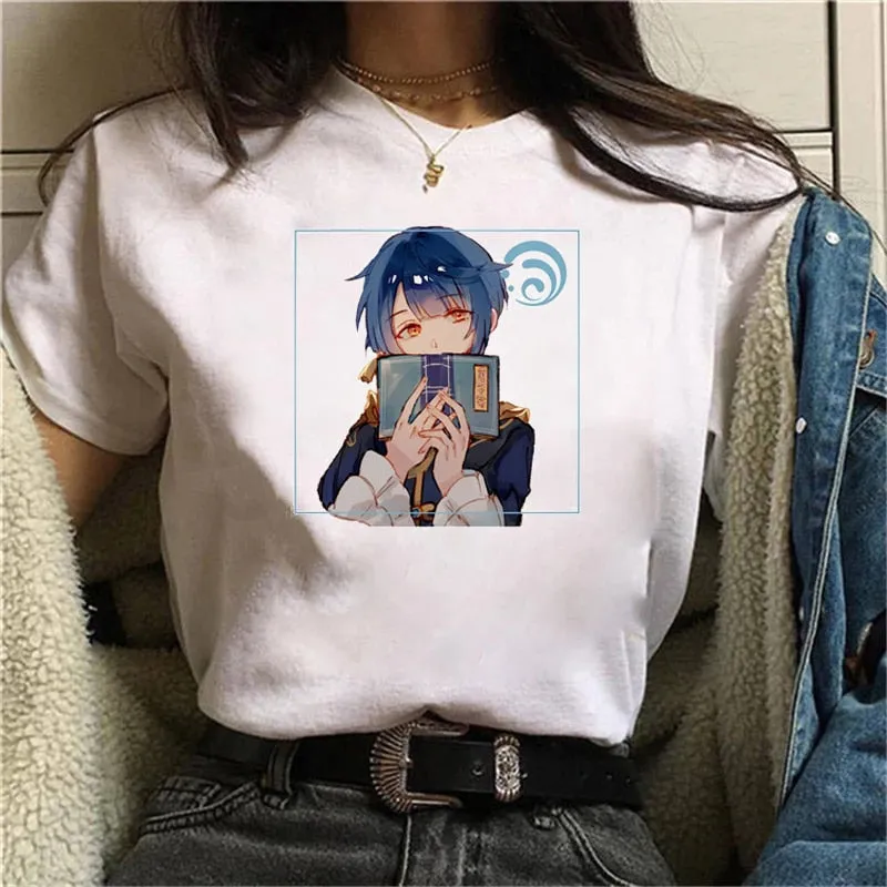 Graphic White Tees Set-1 Genshin Impact (Variants Available)