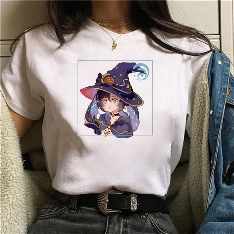 Graphic White Tees Set-1 Genshin Impact (Variants Available)