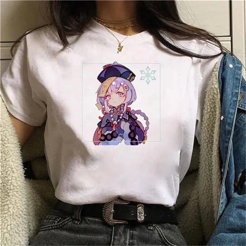 Graphic White Tees Set-1 Genshin Impact (Variants Available)
