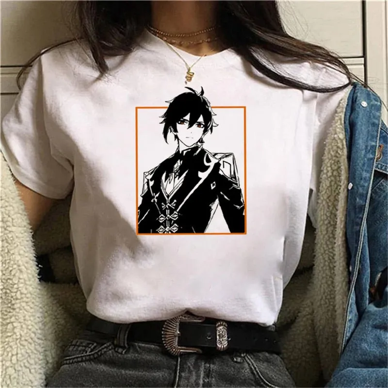 Graphic White Tees Set-1 Genshin Impact (Variants Available)