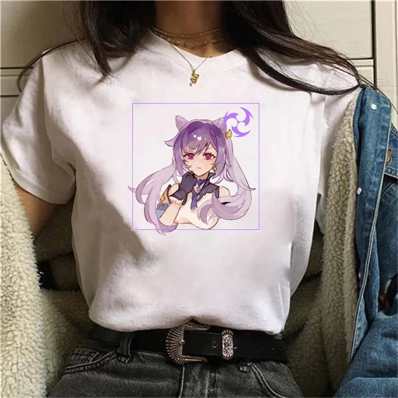 Graphic White Tees Set-1 Genshin Impact (Variants Available)