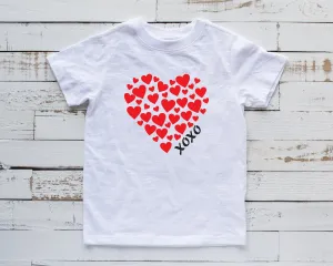Hearts in Heart Shape T Shirt - Valentine Shirt - Love T Shirt - XOXO - Hugs and Kisses