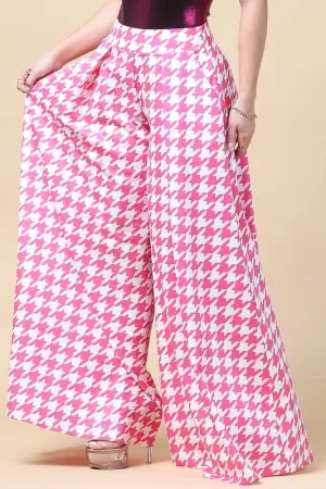 HOUNDS TOOTH PRINT PALAZZO PANTS