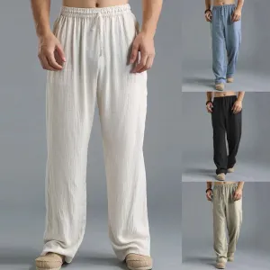 INCERUN Brand Men's Thin Section Loose Straight Pants Solid Casual Pants Men Summer Large Size Wide Leg Joggers S1261094