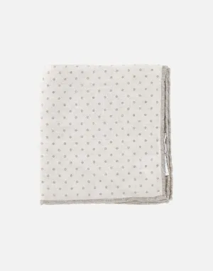 Ivory Pois Print Wool and Cotton Pochette
