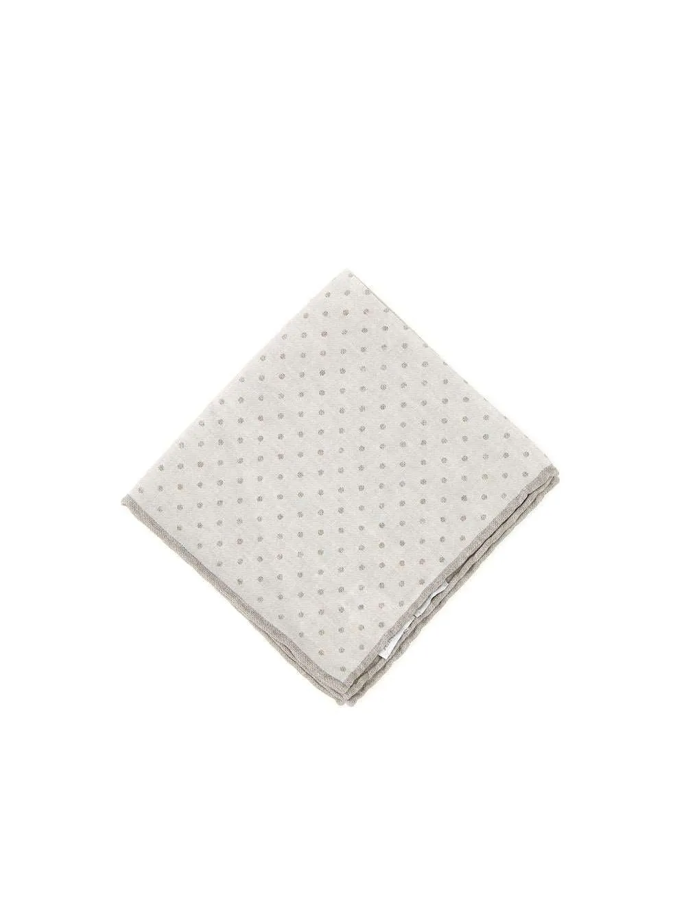 Ivory Pois Print Wool and Cotton Pochette