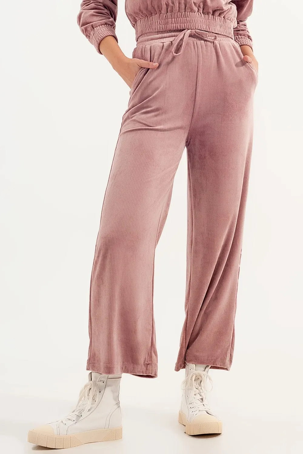 Jogger With Drawstring Waist In Pink