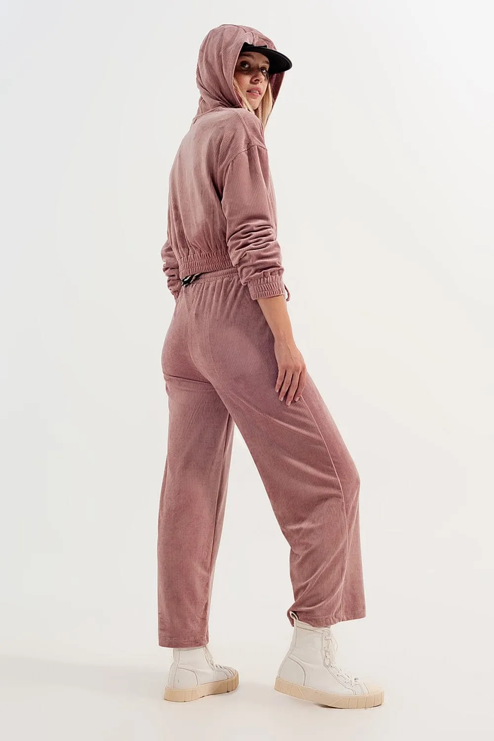 Jogger With Drawstring Waist In Pink