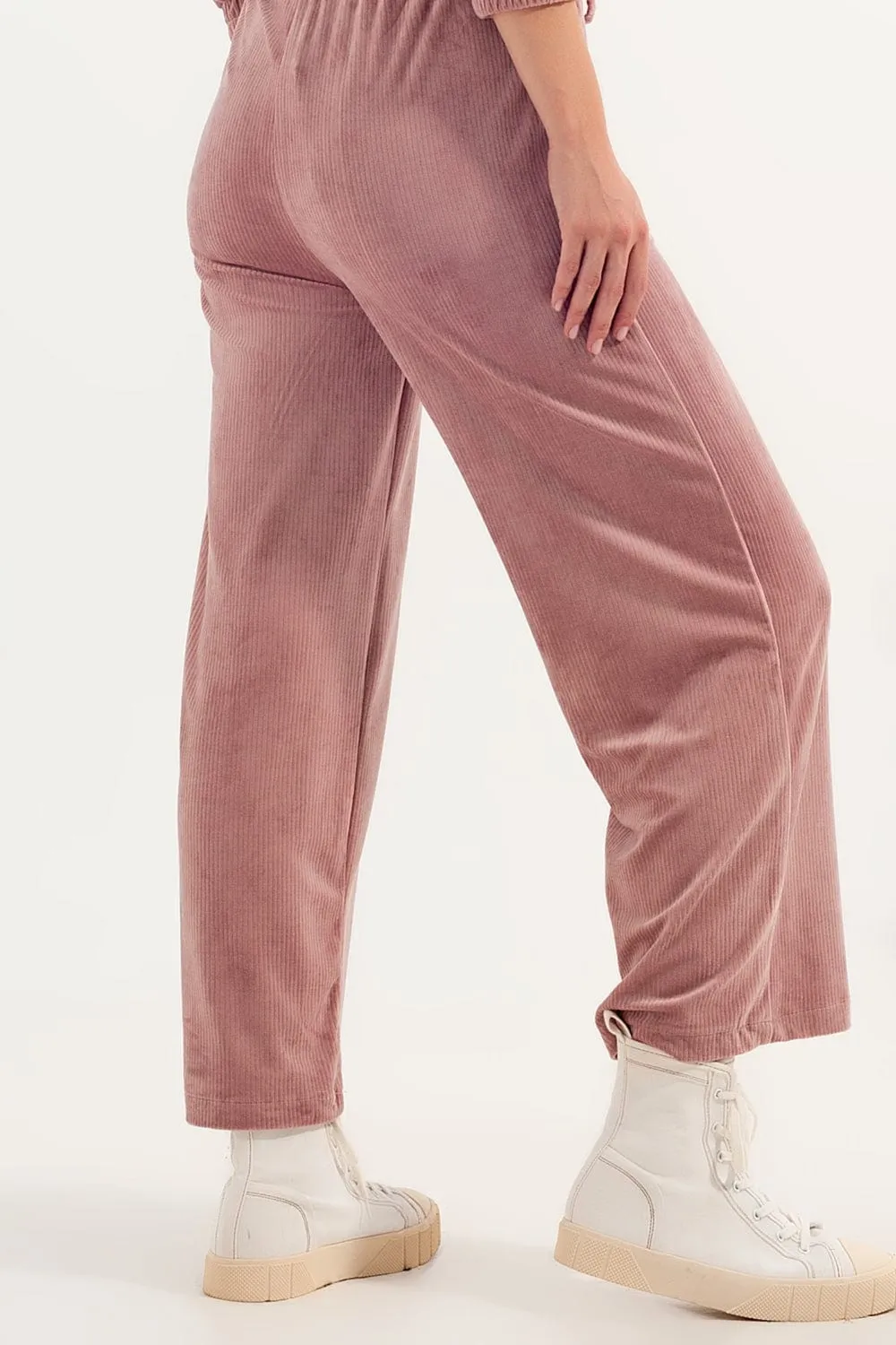 Jogger With Drawstring Waist In Pink